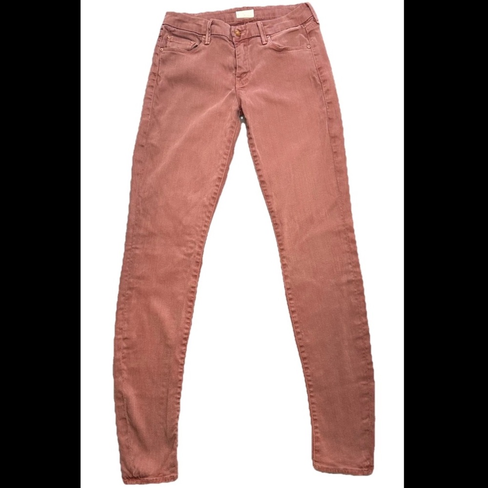 MOTHER Jeans The Looker POP! Paradise Rouge Skinny USA Womens 27 Orange Pink